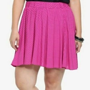 Torrid Pink Skater Skirt with Black polka dots 2x